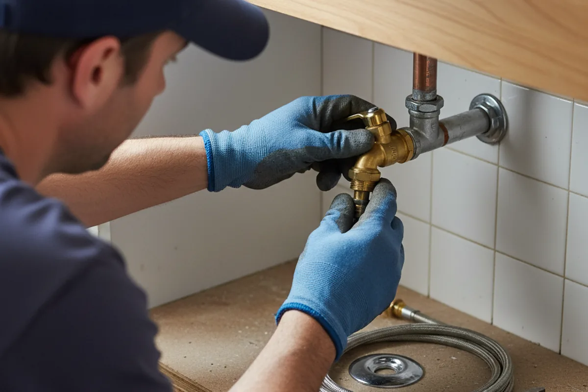 Shutoff valve and fitting work during Emergency Plumbing in Stilesville